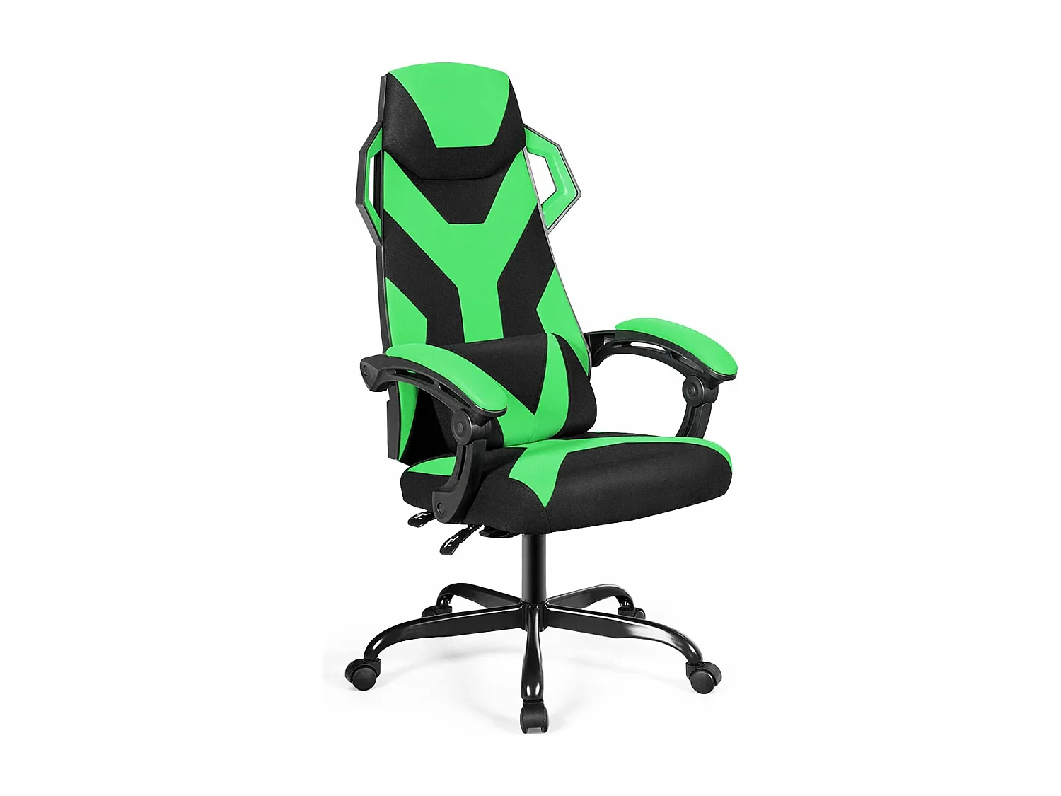Chaise de Bureau/Chaise Gaming Ergonomique à Dossier Haut, Fauteuil Gamer Réglable avec Renfort Lombaire et Accoudoirs Rembourrés, Charge Max 120KG Vert