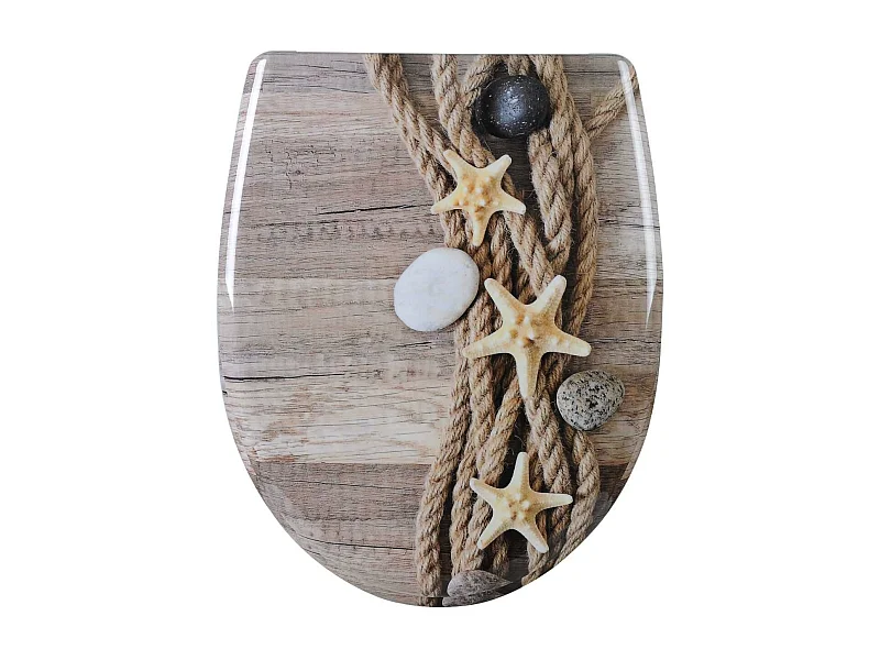 Asiento de inodoro Starfish de cuerda de cáñamo en duroplast con cierre suave y fijación rápida 19_0000724