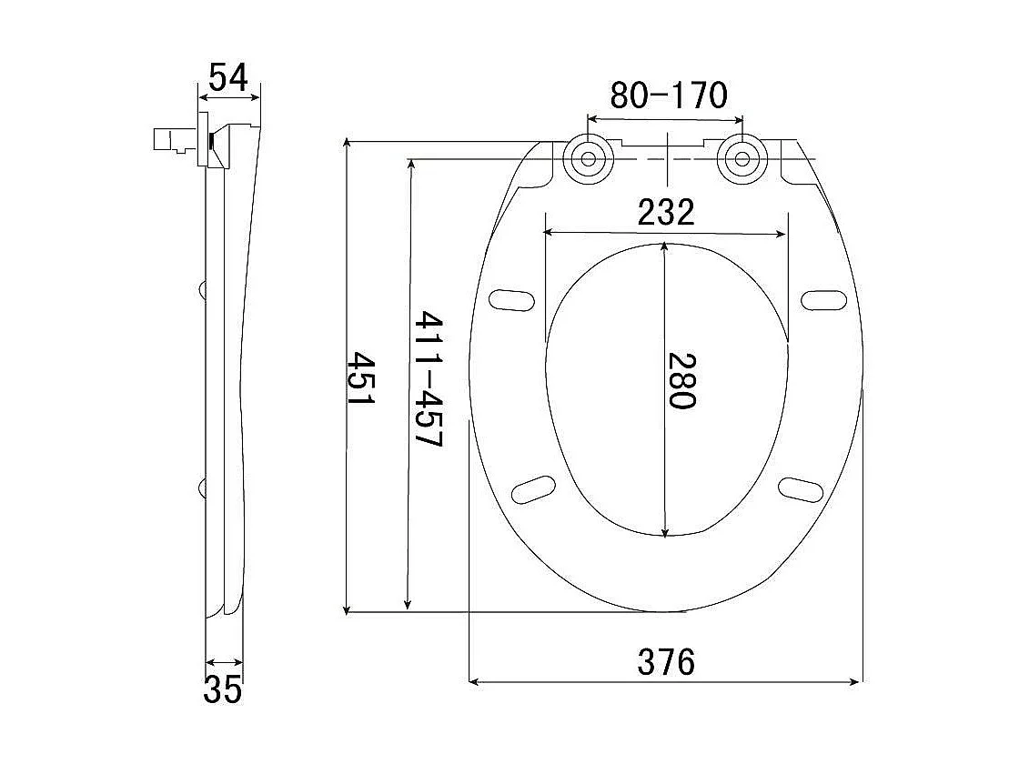 Abattant WC siège de blanche 45.7 x 37.6 x 5 cm 19_0000677