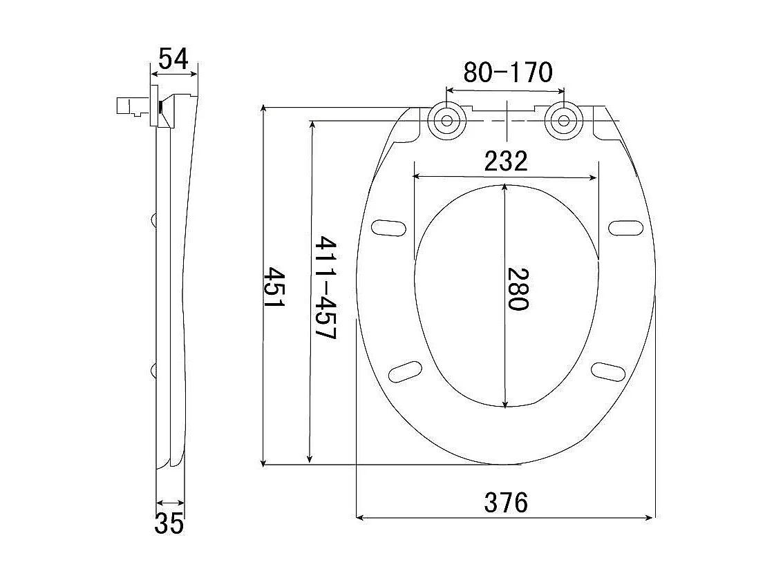 Abattant WC siège de blanche 45.7 x 37.6 x 5 cm 19_0000677
