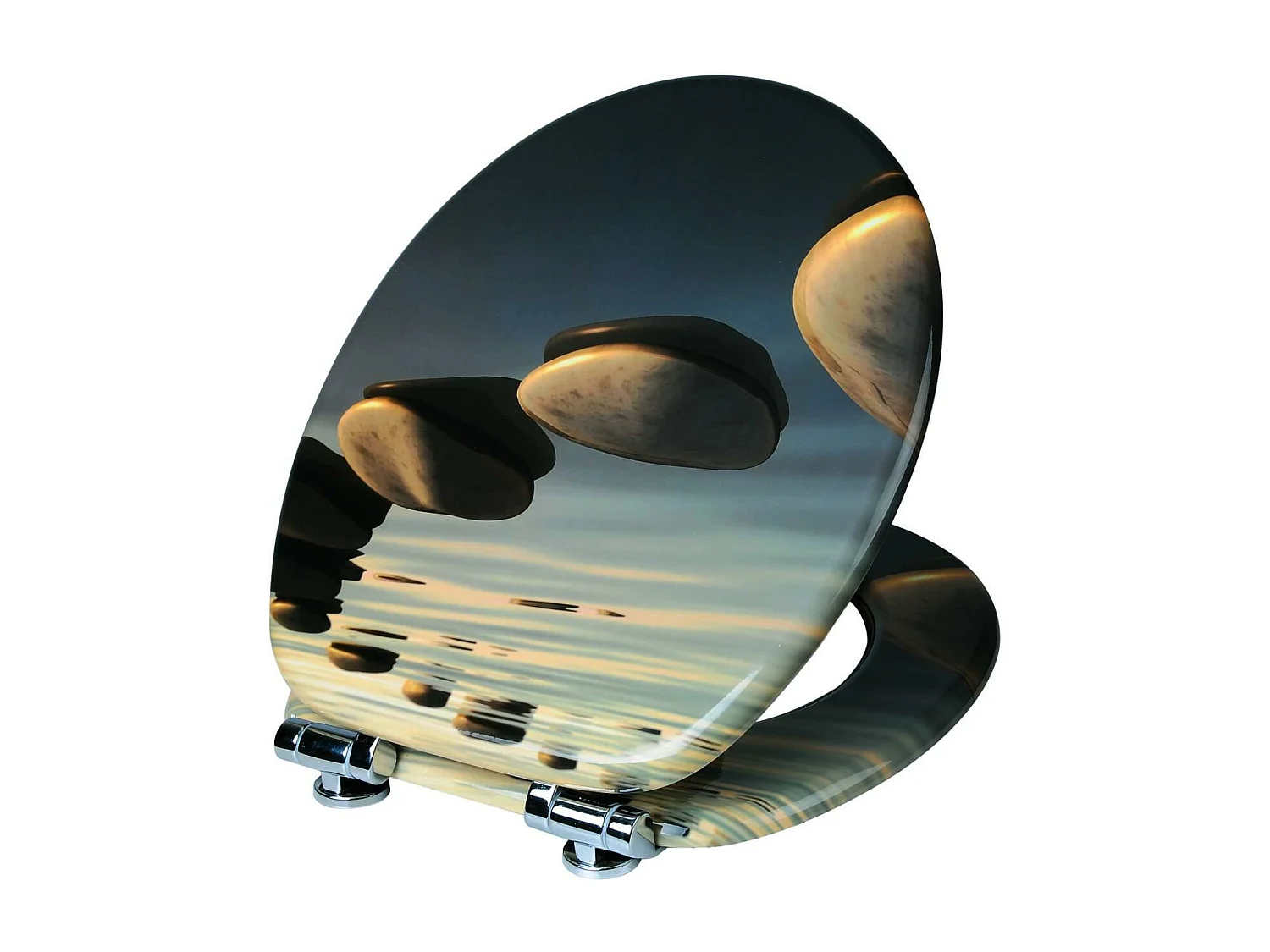 Tapa de inodoro MDF con cierre suave Stones gris 19_0000676