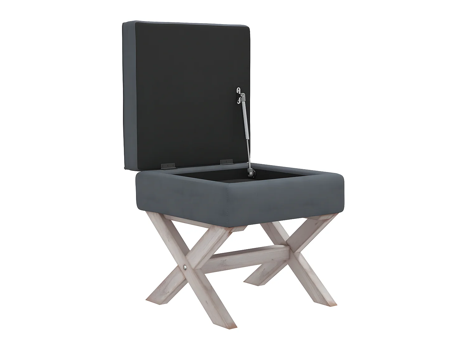 Tabouret de rangement grise 45 x 45 x 49 cm 02_0010869