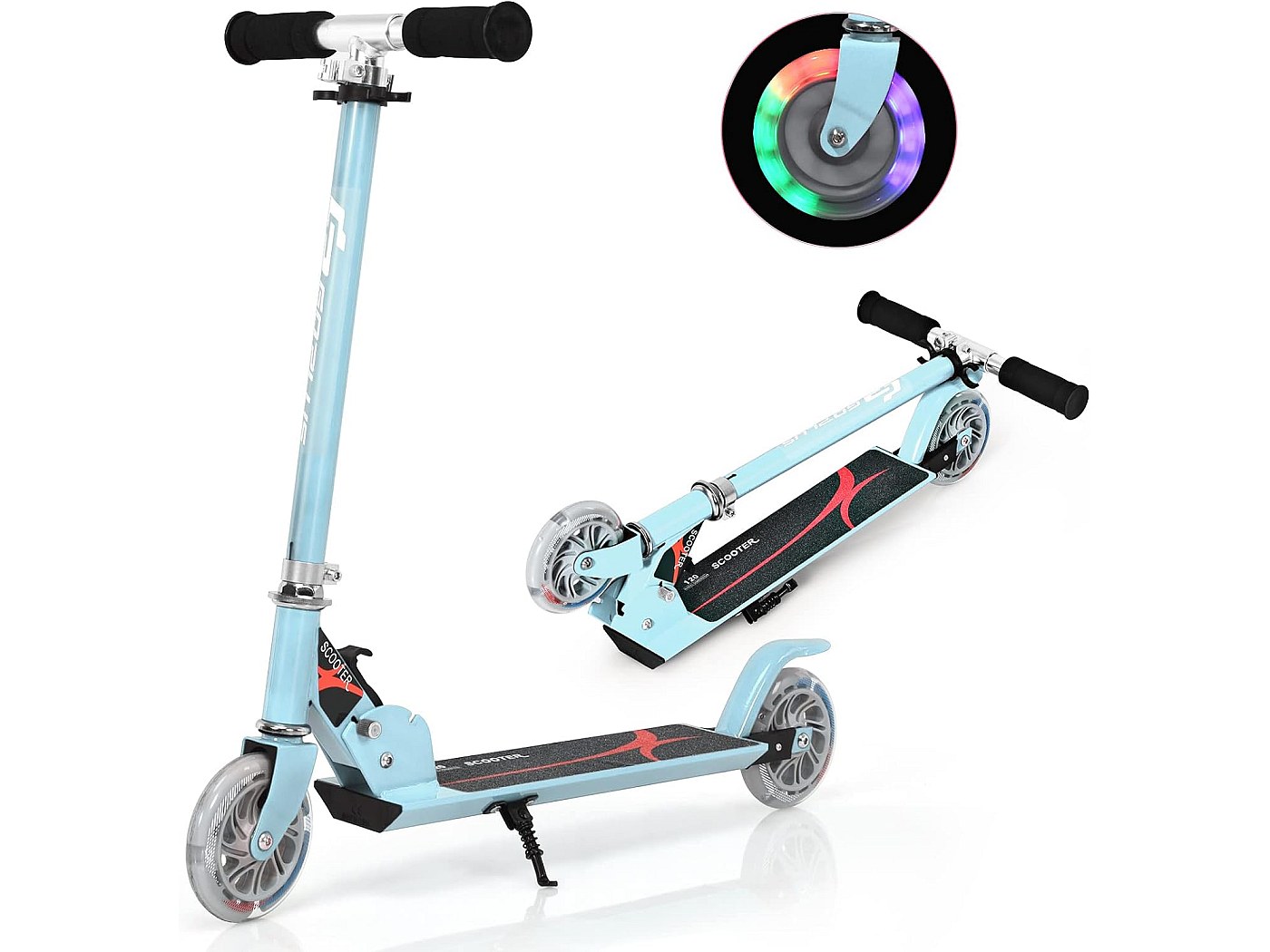 XJD Trottinette Enfant 3 Roues – De 2 à 8 Ans – Guidon Réglable 58-76 Cm – Charge Max 45 Kg – Roues LED Lumineuses – Direction Verrouillable Pour Débutants – CE