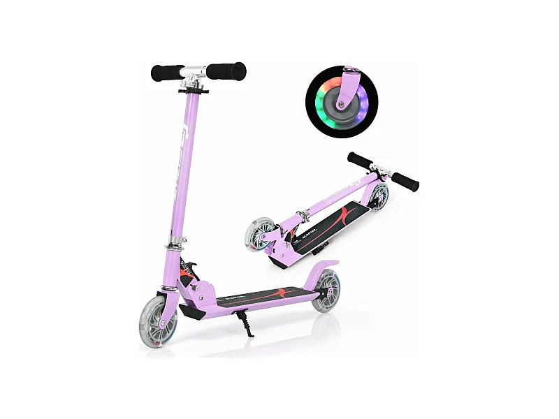 Trottinette Enfant Pliable 2 roues Hauteur Ajustable, Patinette Pliante Enfant de 4 à 13 Ans