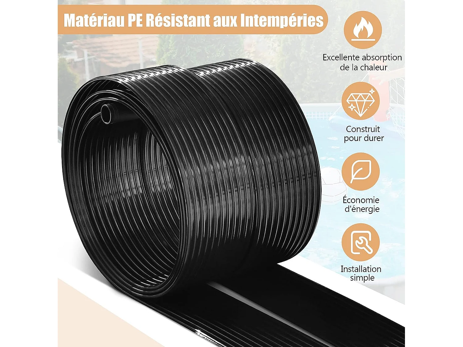 Chauffage Solaire pour Piscines 2 Panneaux Collecteurs Solaires de 600 x 75 cm