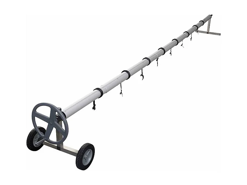 Enrouleur de Bâche Télescopique Enrouleur de Couverture Thermique pour Piscine en Aluminium et Acier Inoxydable 4,2-4,6 m