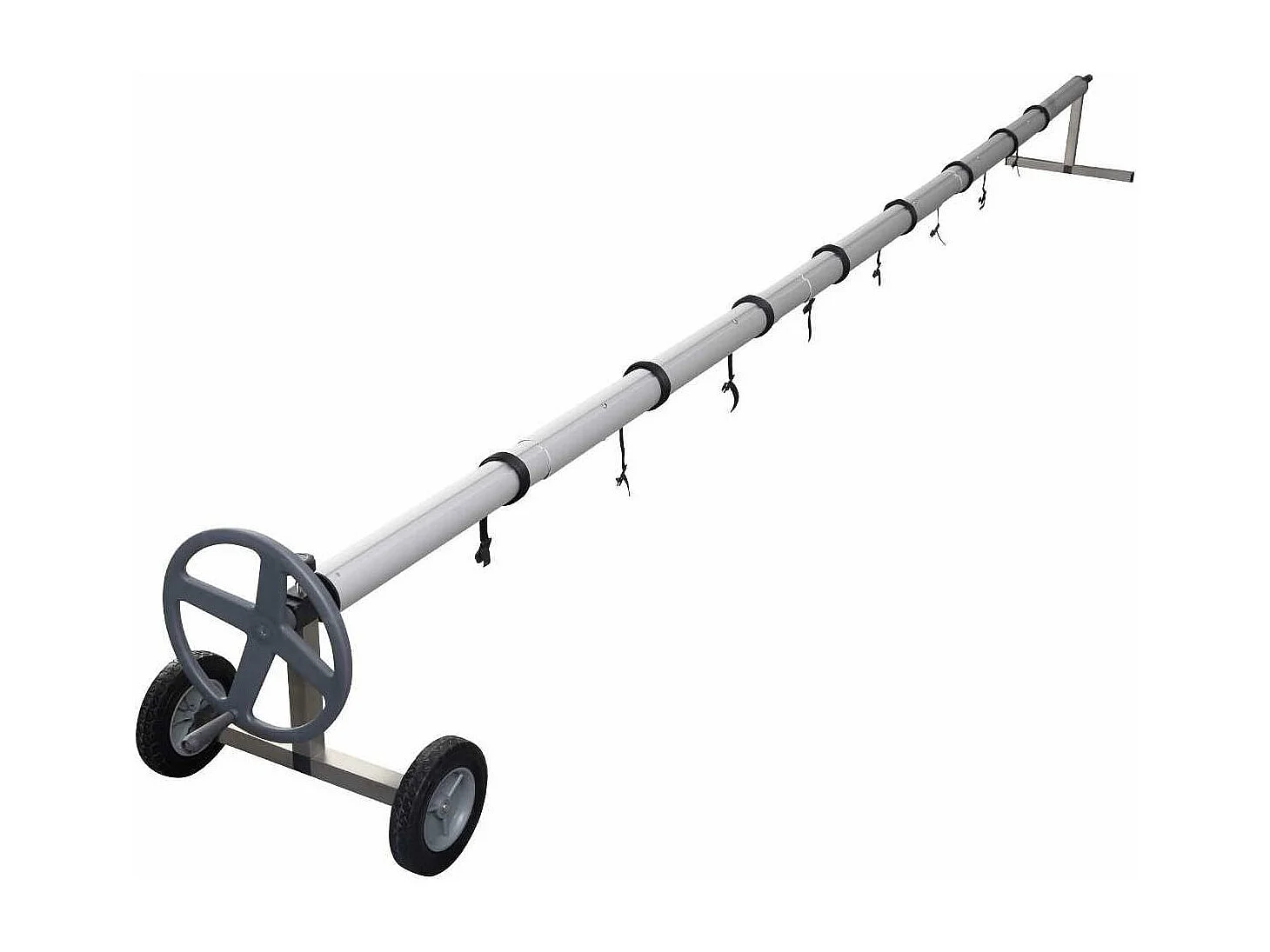 Enrouleur de Bâche Télescopique Enrouleur de Couverture Thermique pour Piscine en Aluminium et Acier Inoxydable 4,2-4,6 m