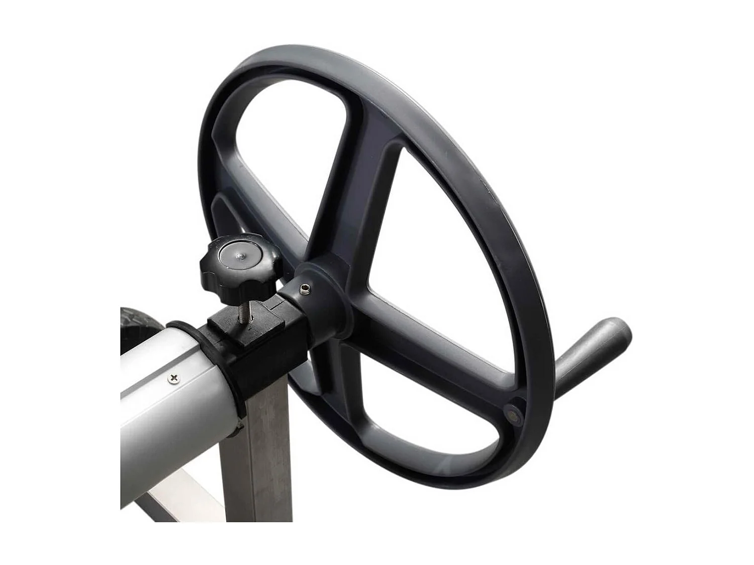 Enrouleur de Bâche Télescopique Enrouleur de Couverture Thermique pour Piscine en Aluminium et Acier Inoxydable 4,2-4,6 m