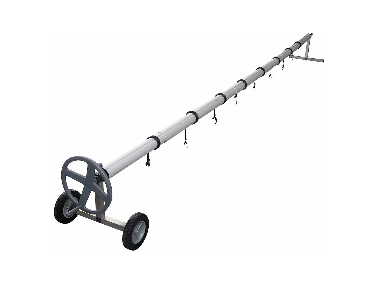 Enrouleur de Bâche Télescopique Enrouleur de Couverture Thermique pour Piscine en Aluminium et Acier Inoxydable 4,2-4,6 m