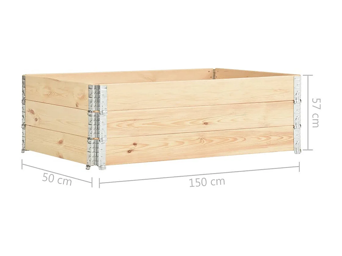 Jardinières surélevées 3 pièces bois marron 150 x 50 x 19 cm 02_0000891