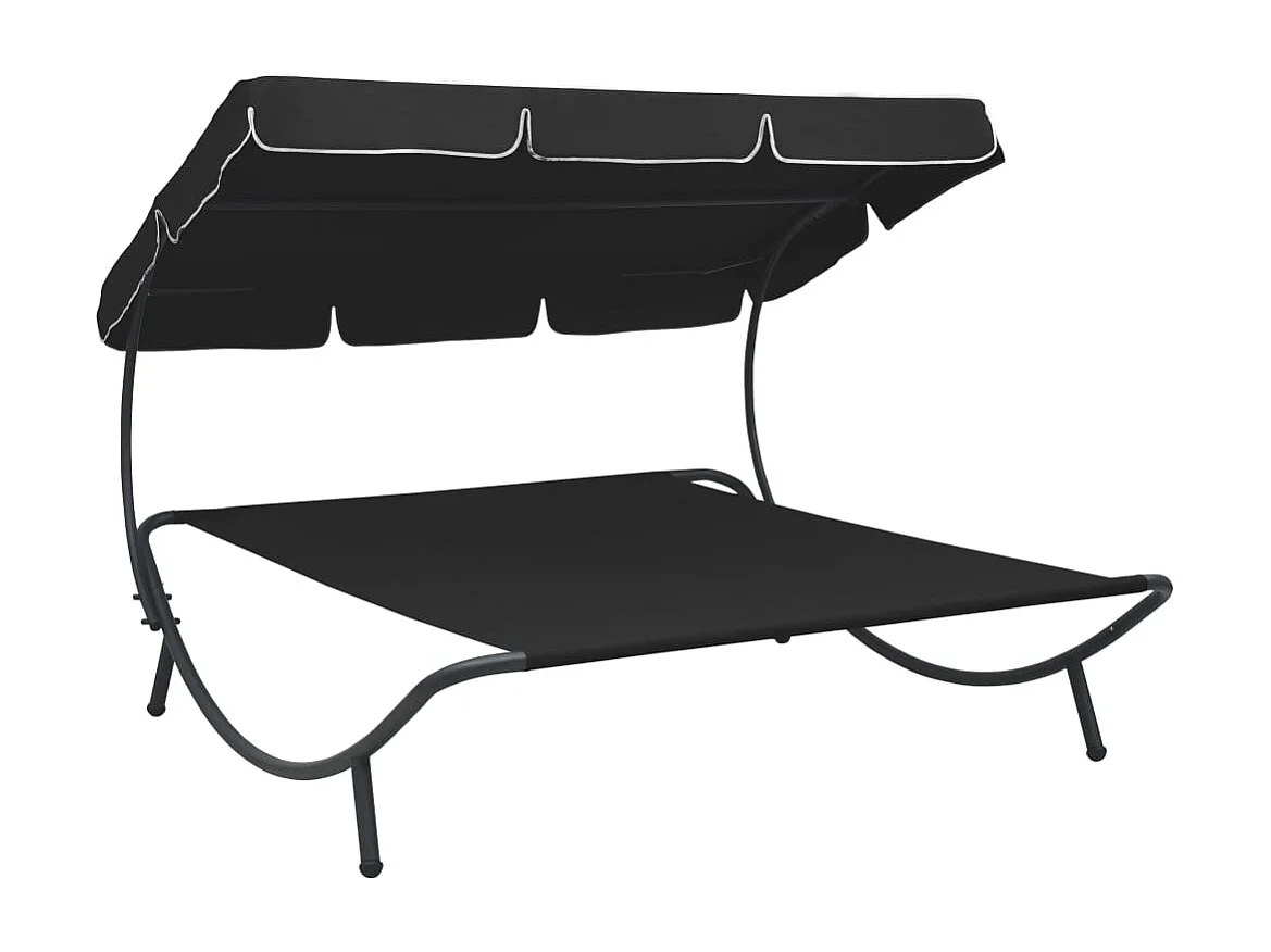 Lit de repos chaise noire 200 x 173 x 135 cm 02_0012013