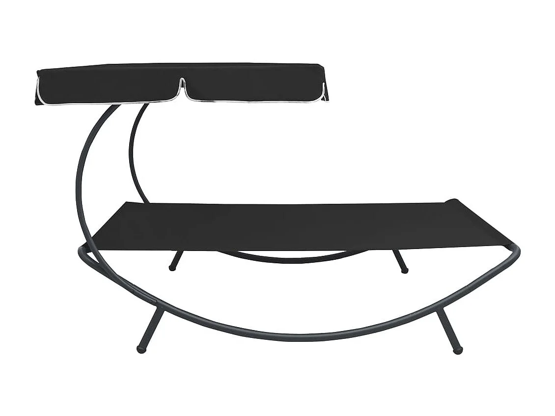 Lit de repos chaise noire 200 x 173 x 135 cm 02_0012013