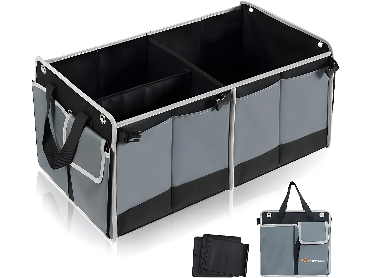 Organisateur de coffre de voiture pliable avec poignées 3 compartiments isolés