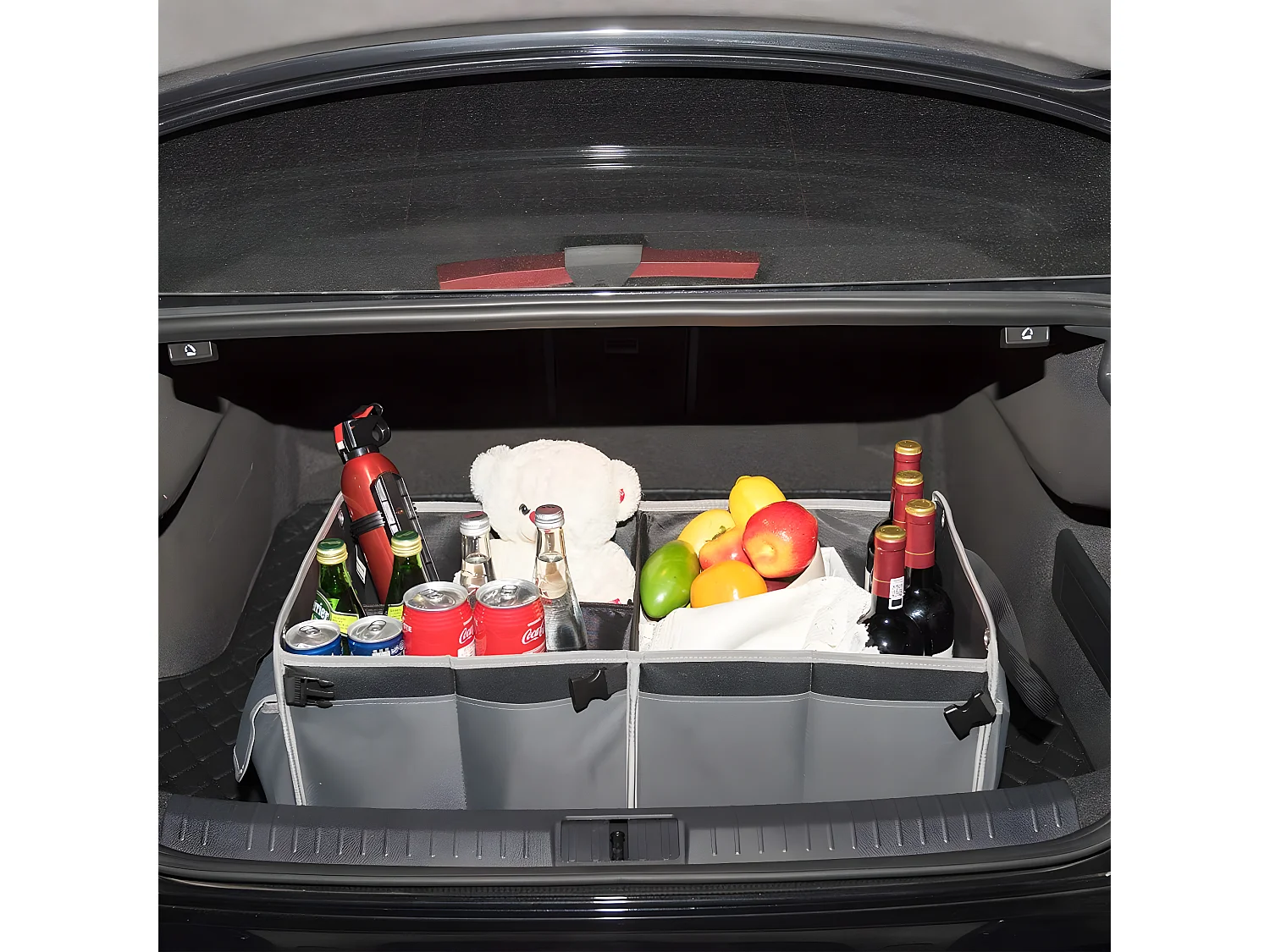 Organisateur de coffre de voiture pliable avec poignées 3 compartiments isolés