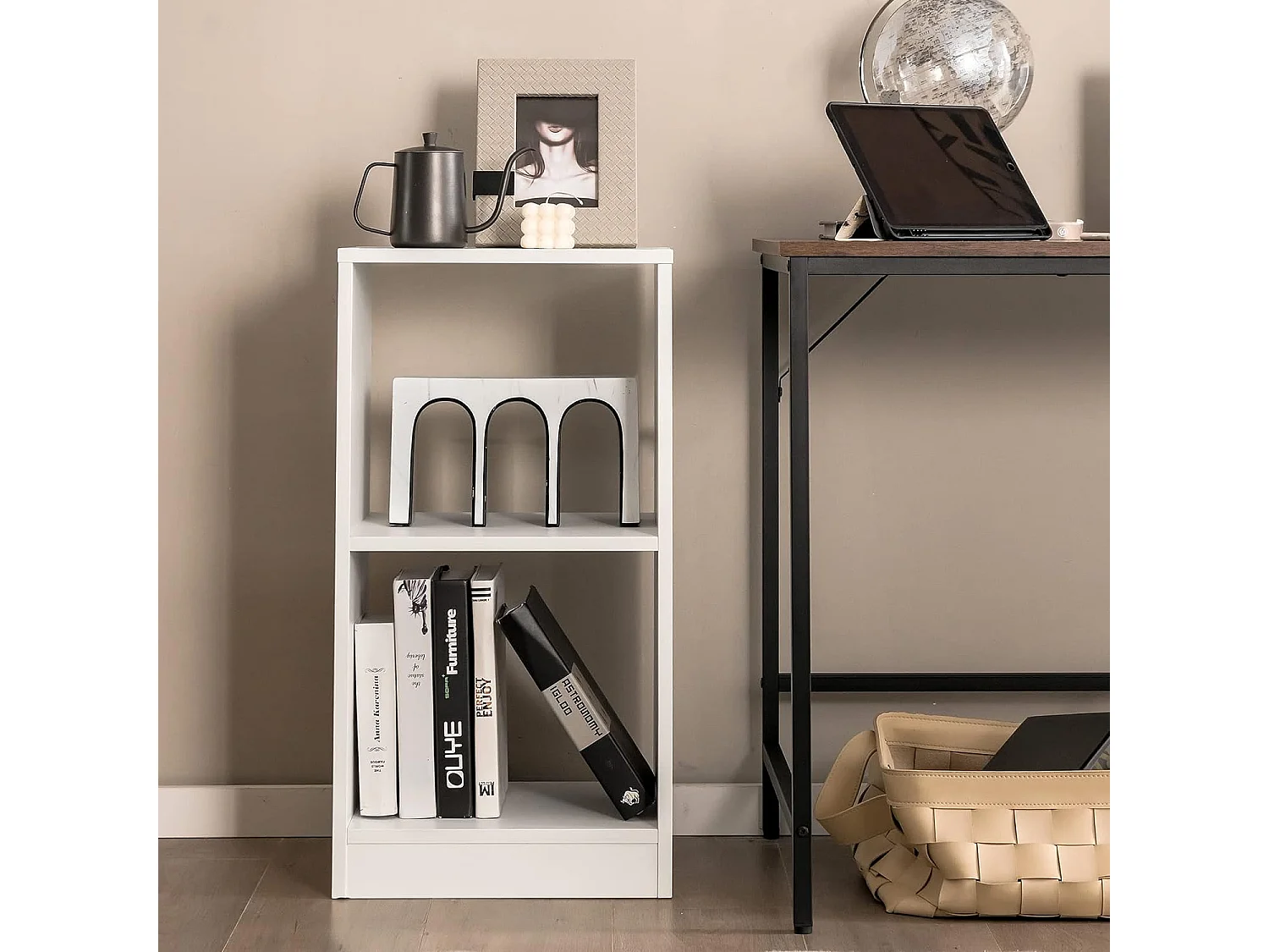 Lot de 2 Bibliothèques à 2 Niveaux, , 38 x 33 x 72,5 cm