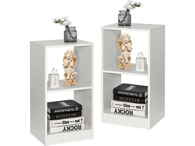 Lot de 2 Bibliothèques à 2 Niveaux, , 38 x 33 x 72,5 cm