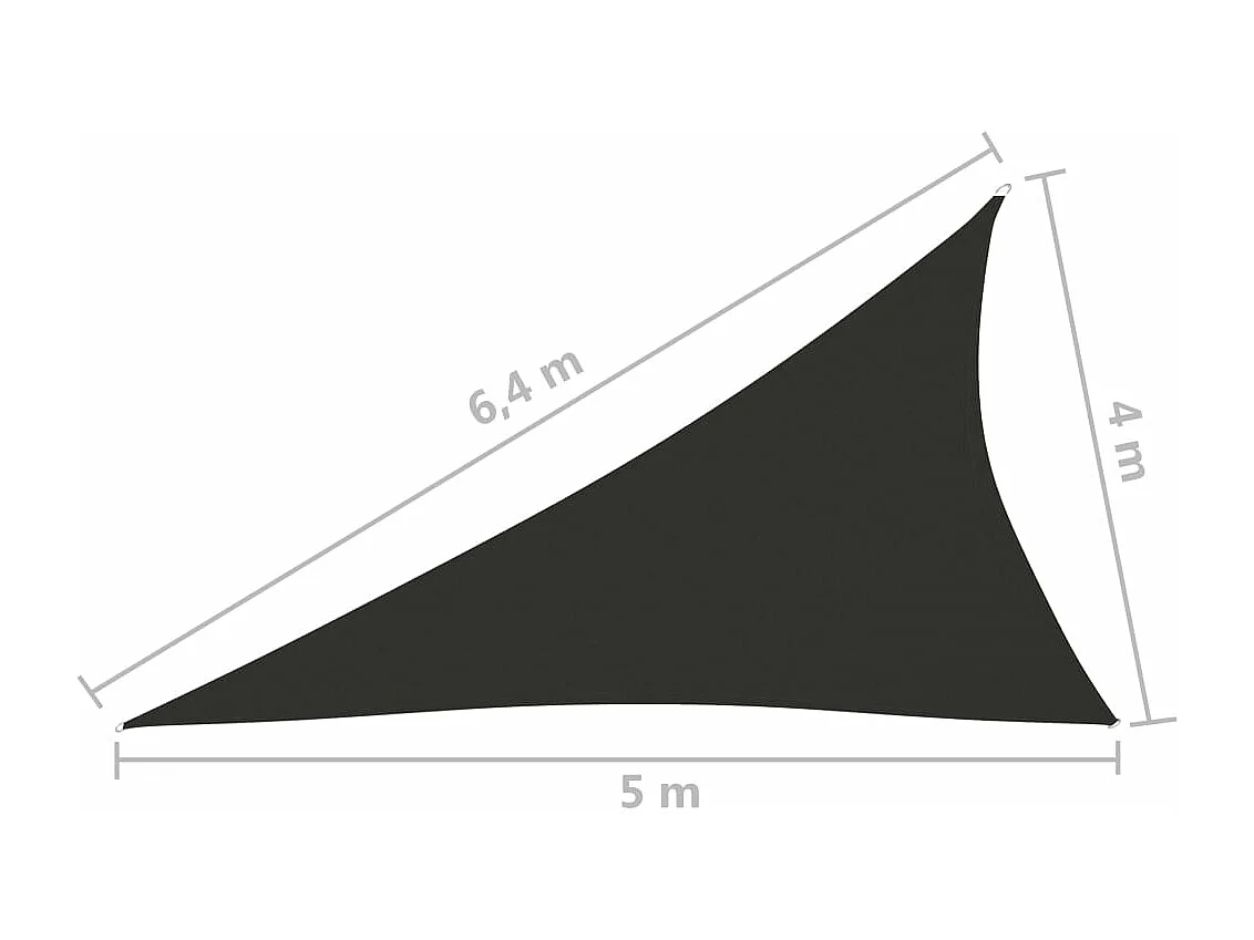 Toldo vela parasol triangular tejido Oxford 4 x 5 x 6,4 m antracita 02_0009897