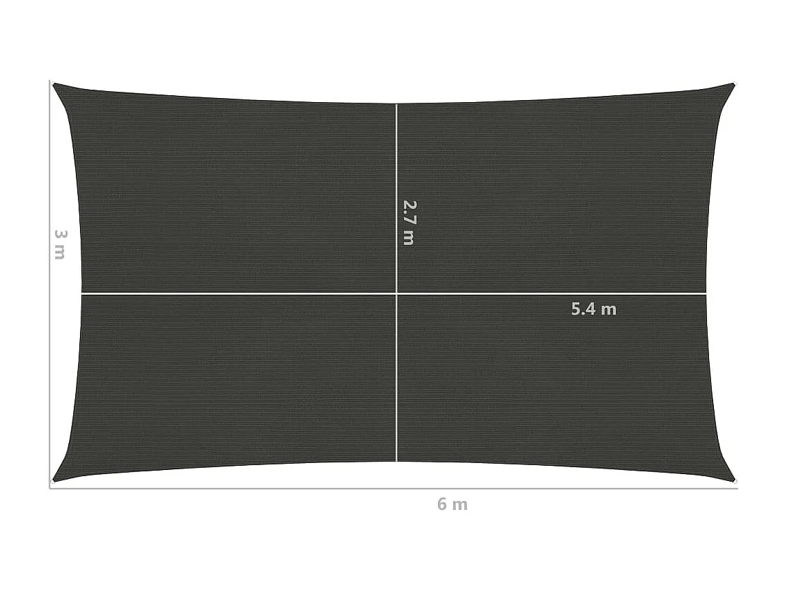 Vela de sombra para sombrilla 160 g/m² HDPE 3 x 6 m antracita 02_0008927