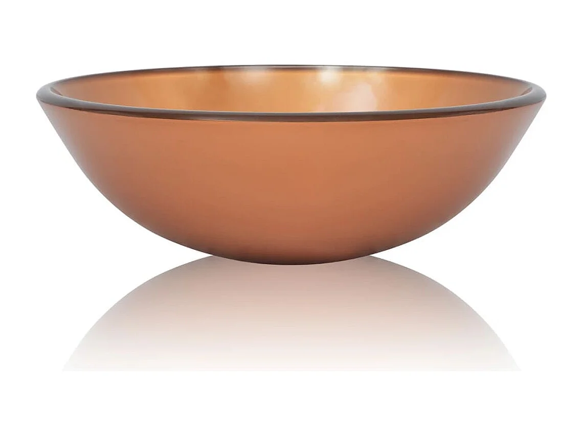 Lavabo verre trempé marron verre 42 x 42 x 14 cm 02_0002522