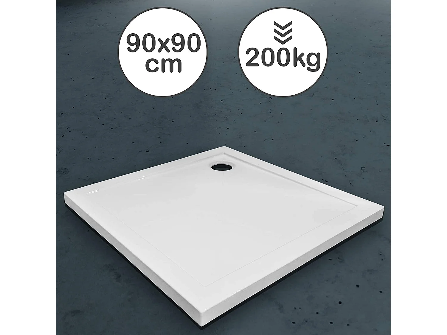 Receveur de douche salle blanche 90 x 90 x 4 cm 01_0000486