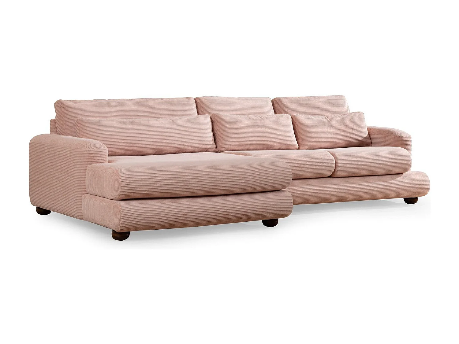 Sofá rinconero Altadena 329, Rosa, 330x150x90cm