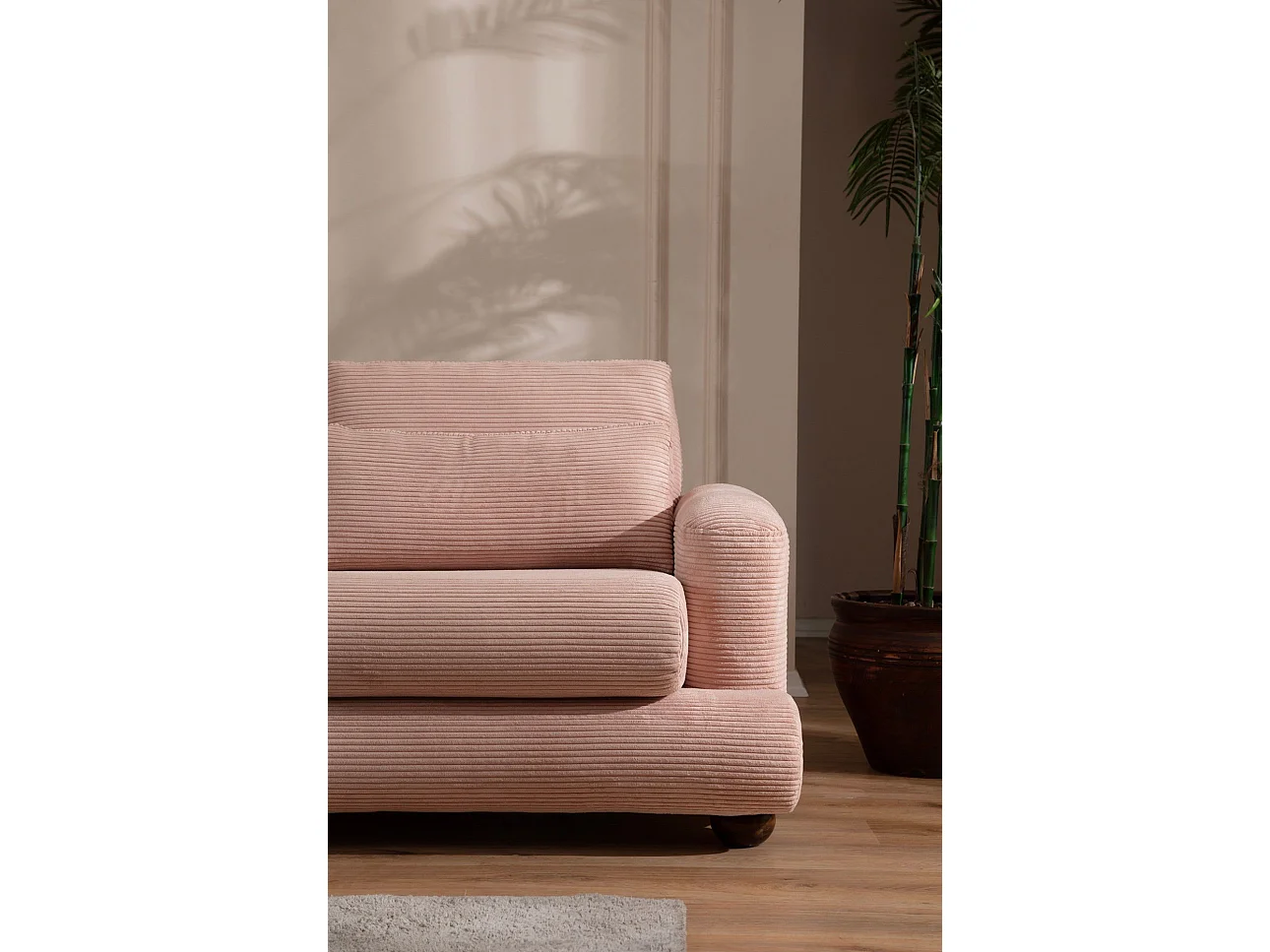 Sofá rinconero Altadena 329, Rosa, 330x150x90cm