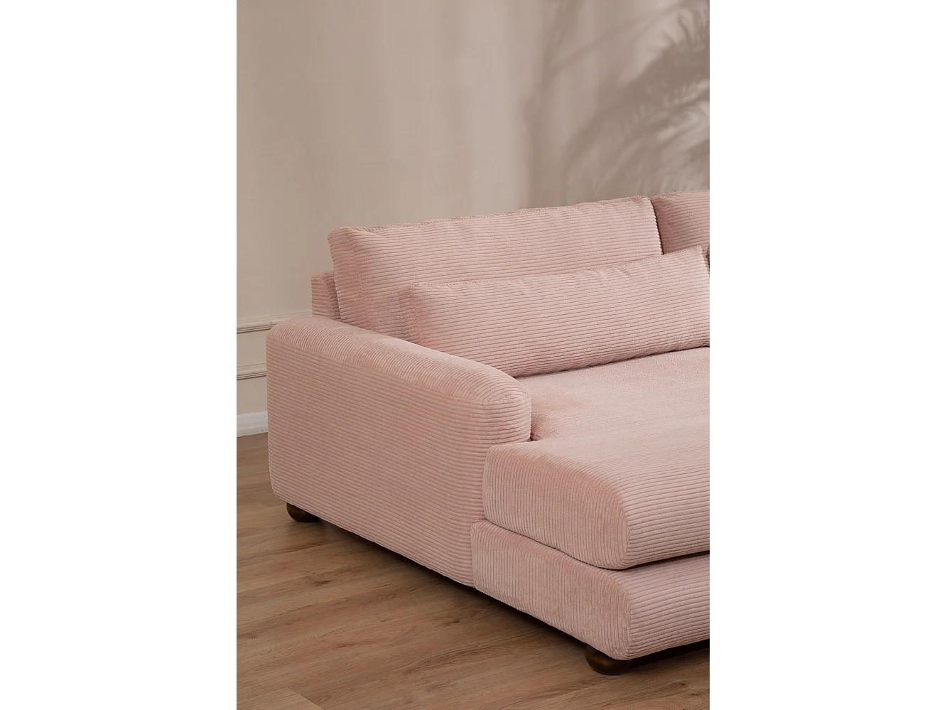 Sofá rinconero Altadena 329, Rosa, 330x150x90cm