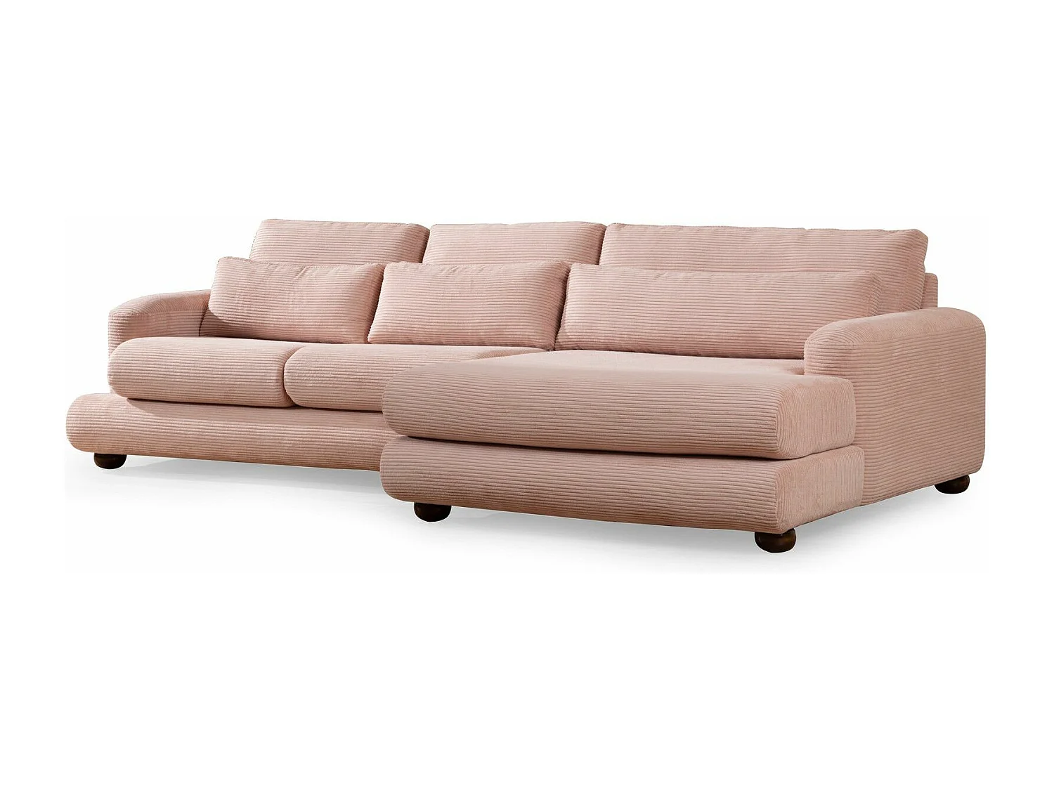 Sofá rinconero Altadena 329, Rosa, 330x150x90cm