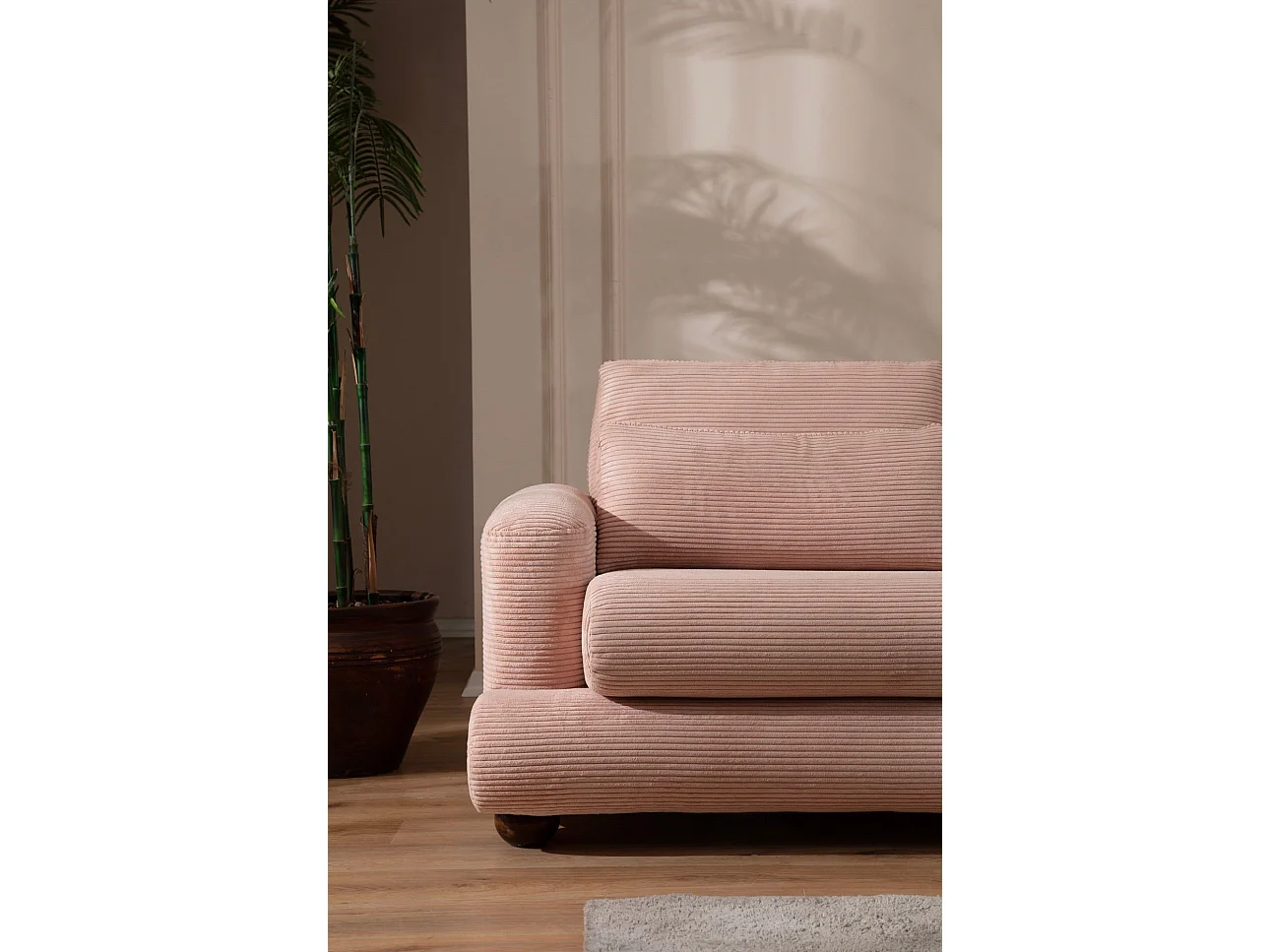 Sofá rinconero Altadena 329, Rosa, 330x150x90cm