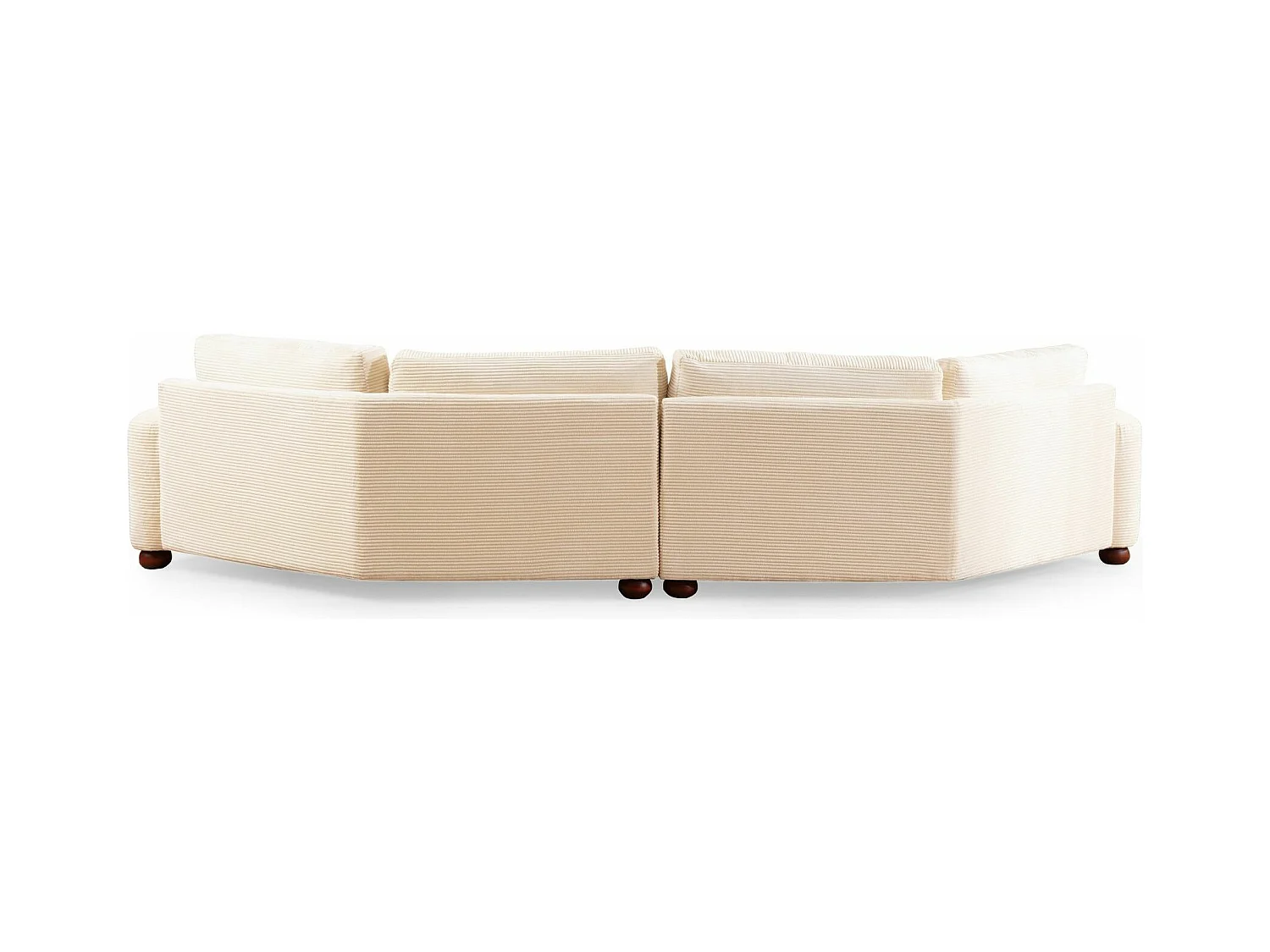 Canapé design arrondie à droite Anvel Velours côtelé Beige