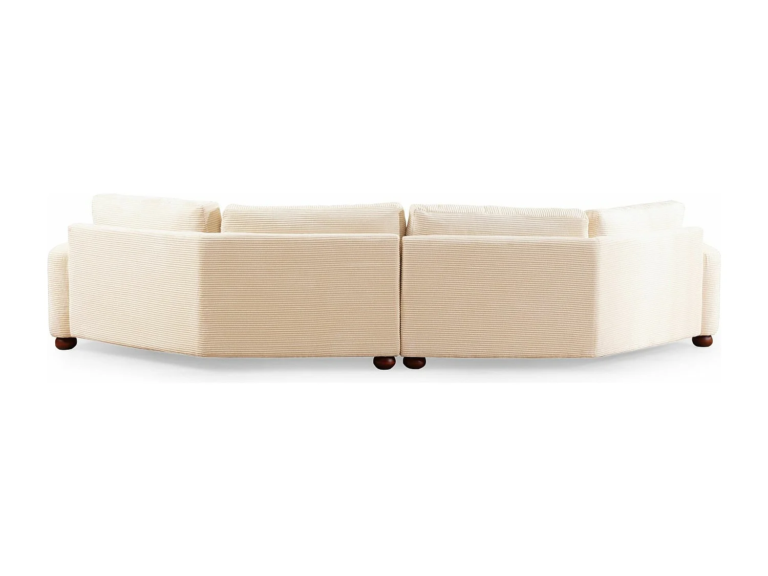 Canapé design arrondie à droite Anvel Velours côtelé Beige