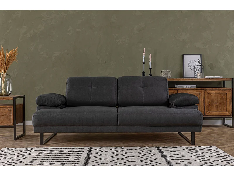 Canapé 2 places Celis Tissu Anthracite