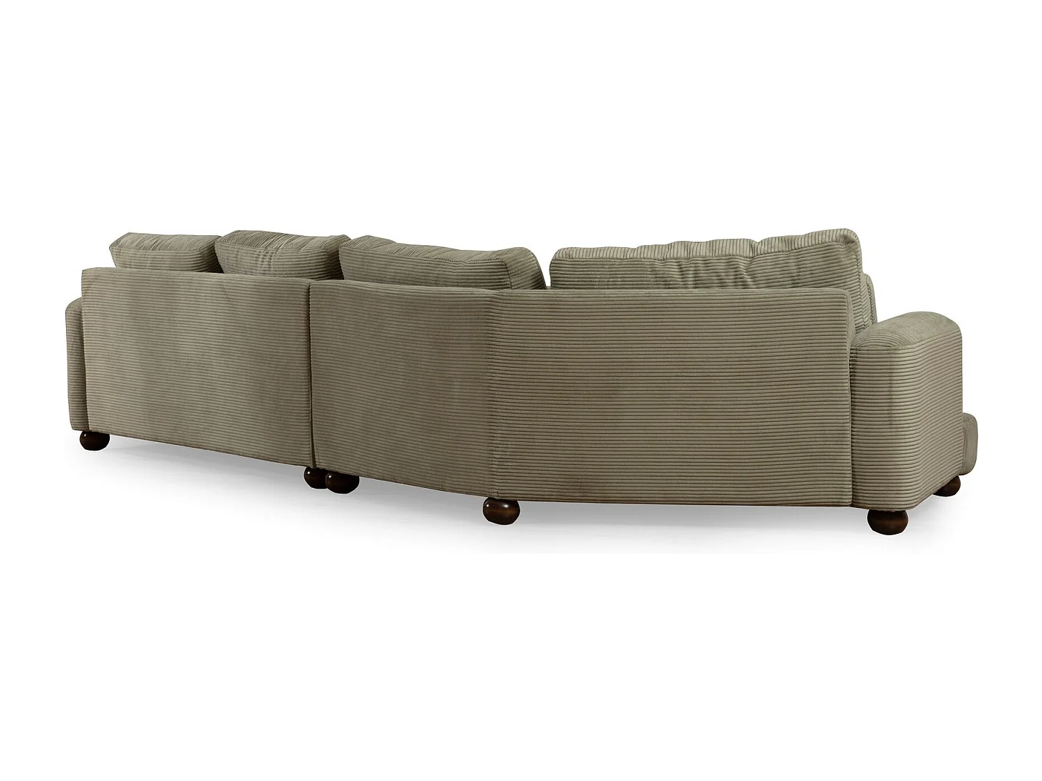 Canapé design arrondie à droite Anvel Velours côtelé Vert