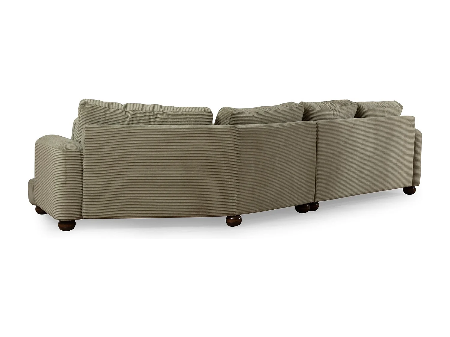 Sofá modular Altadena 432, Verde, 330x105x90cm, Tapiz, Patas: Madera
