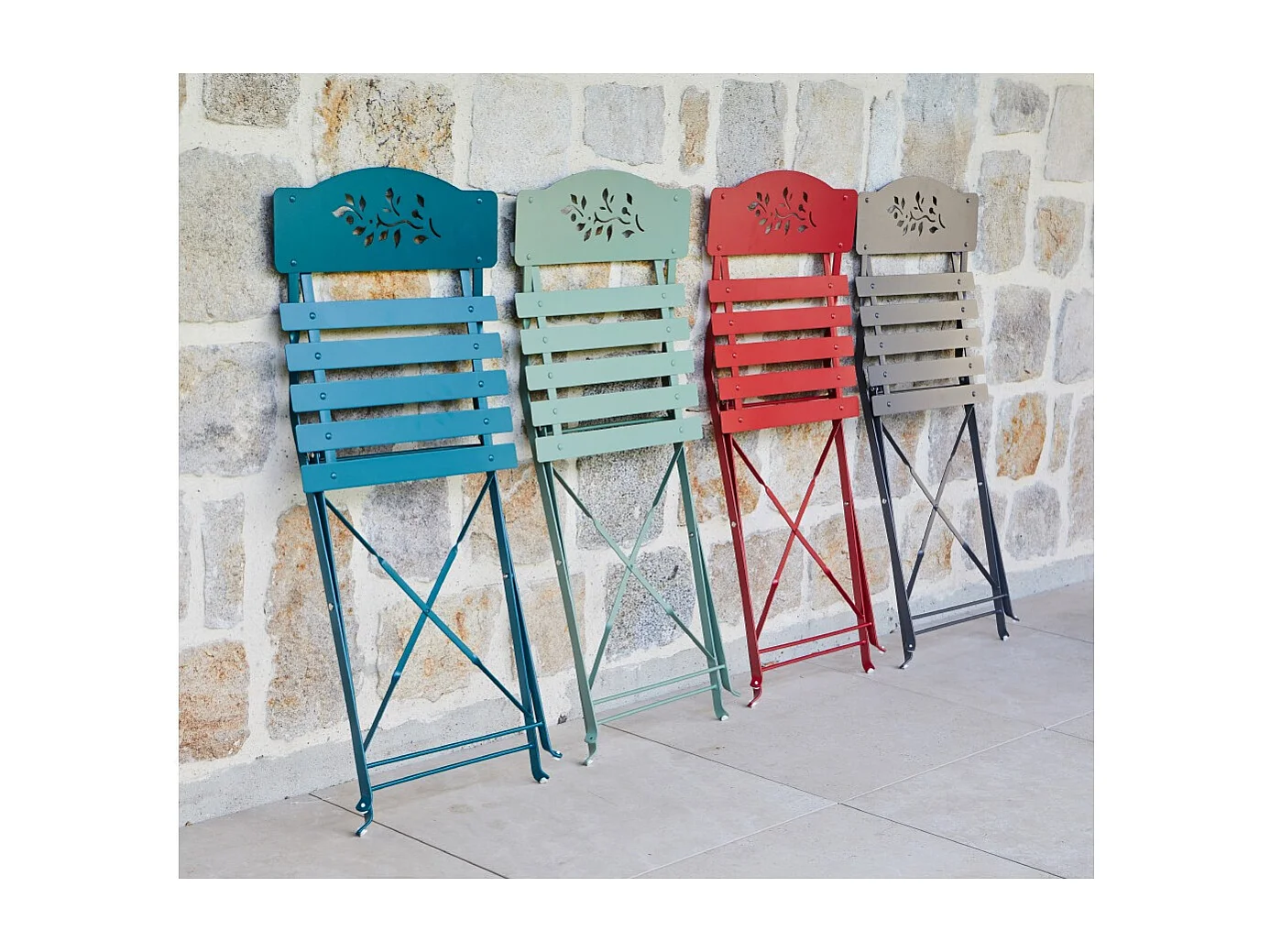 Ensemble table et chaises de jardin - 4 places - Blanc - VENONE