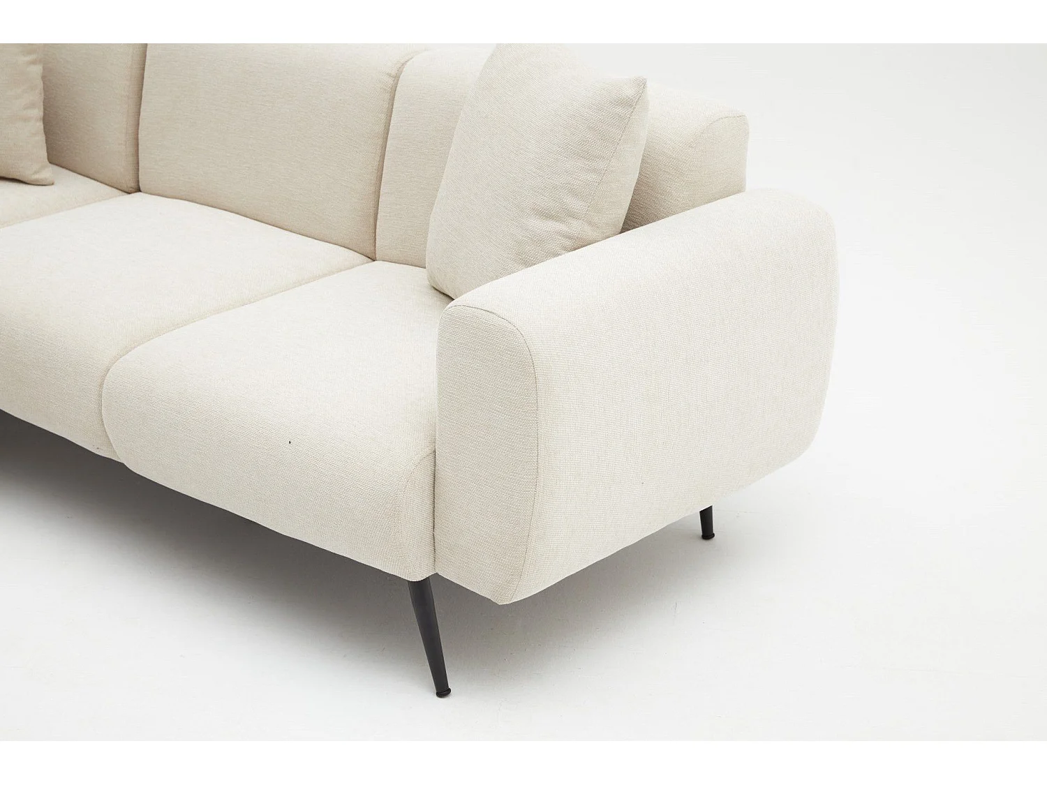 Canapé d'angle à gauche Imos Tissu bouclette Blanc crème