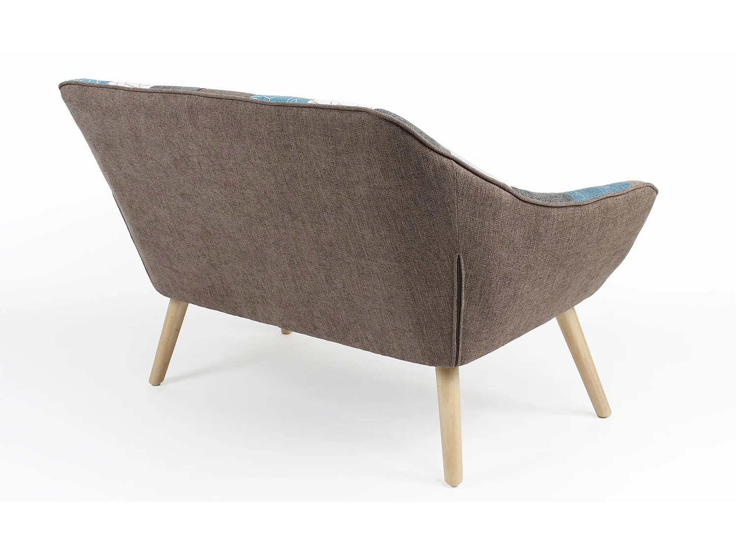 Canapé 2 places Scandinave Zentao effet patchwork Tissu Multicolore