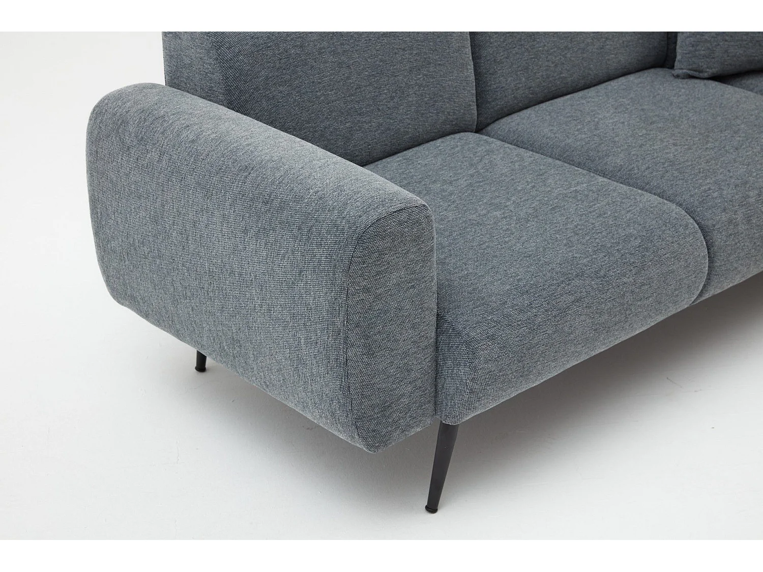 Sofá Altadena 582, Gris, 235x82x77cm, Tapiz, Patas: Metal