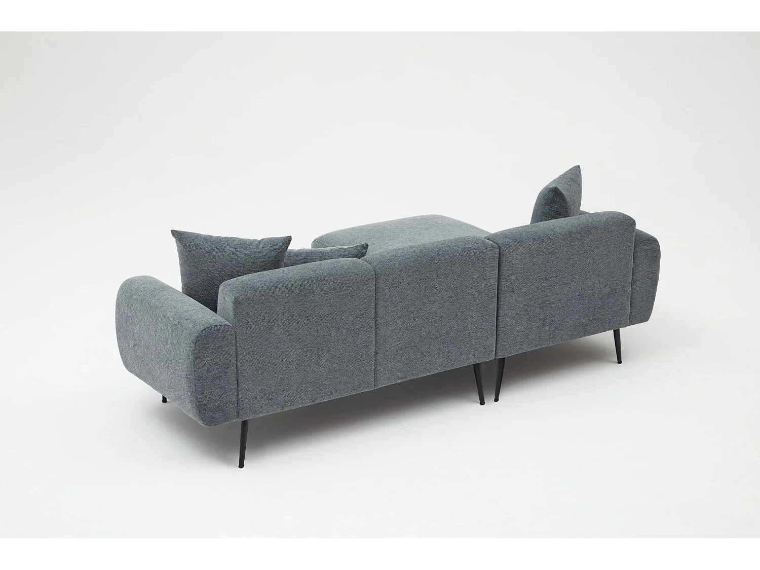 Canapé d'angle à gauche Imos Tissu bouclette Anthracite