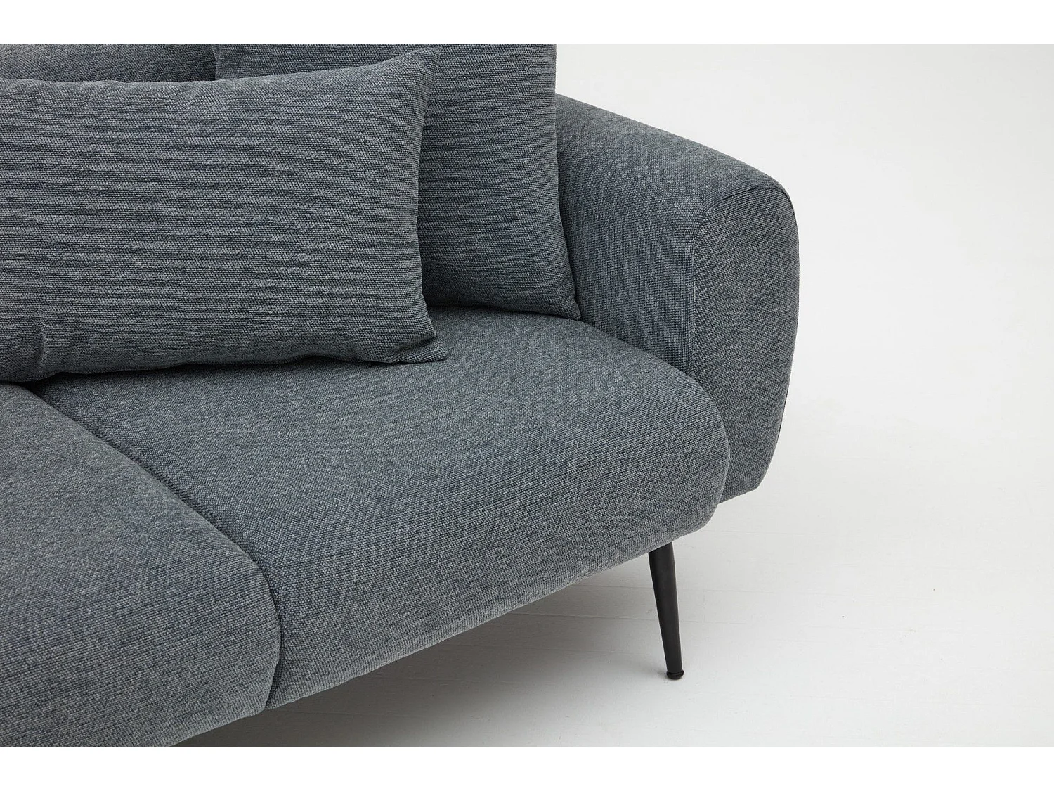 Canapé d'angle à gauche Imos Tissu bouclette Anthracite