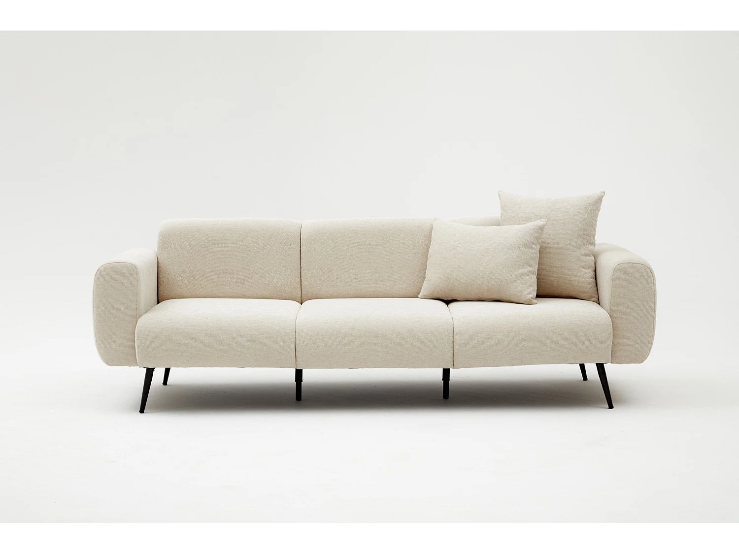 Sofá Altadena 582, De color marrón claro, 235x82x77cm, Tapiz, Patas: Metal