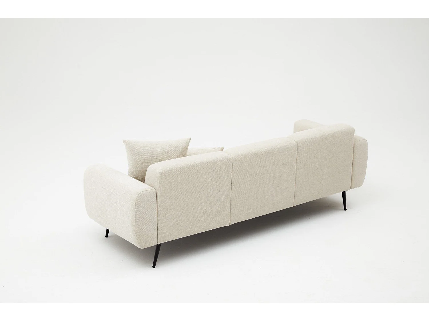 Sofá Altadena 582, De color marrón claro, 235x82x77cm, Tapiz, Patas: Metal