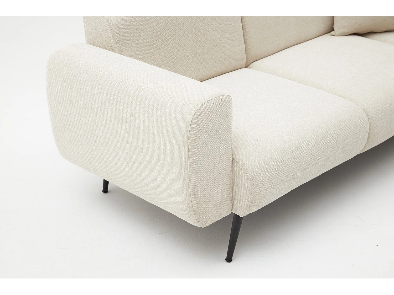 Sofá Altadena 582, De color marrón claro, 235x82x77cm, Tapiz, Patas: Metal