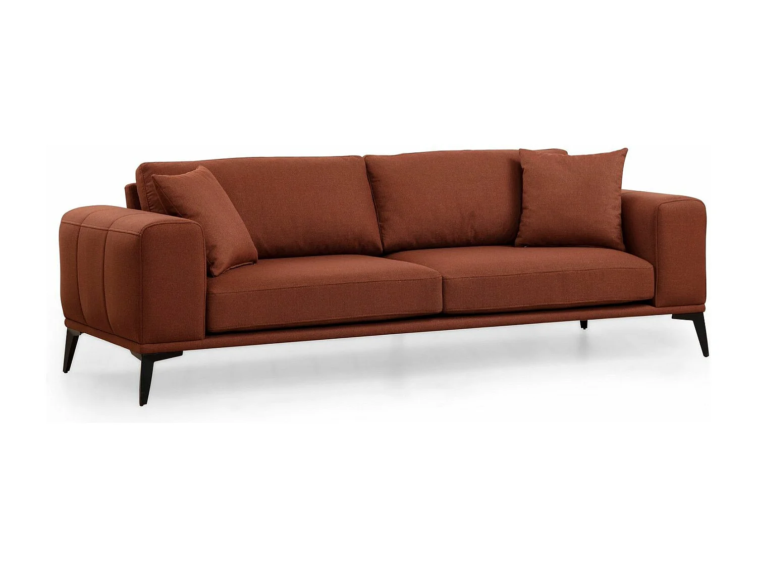 Sofá Altadena 402, Rojo, 235x90x80cm, Tapiz, Patas: Metal