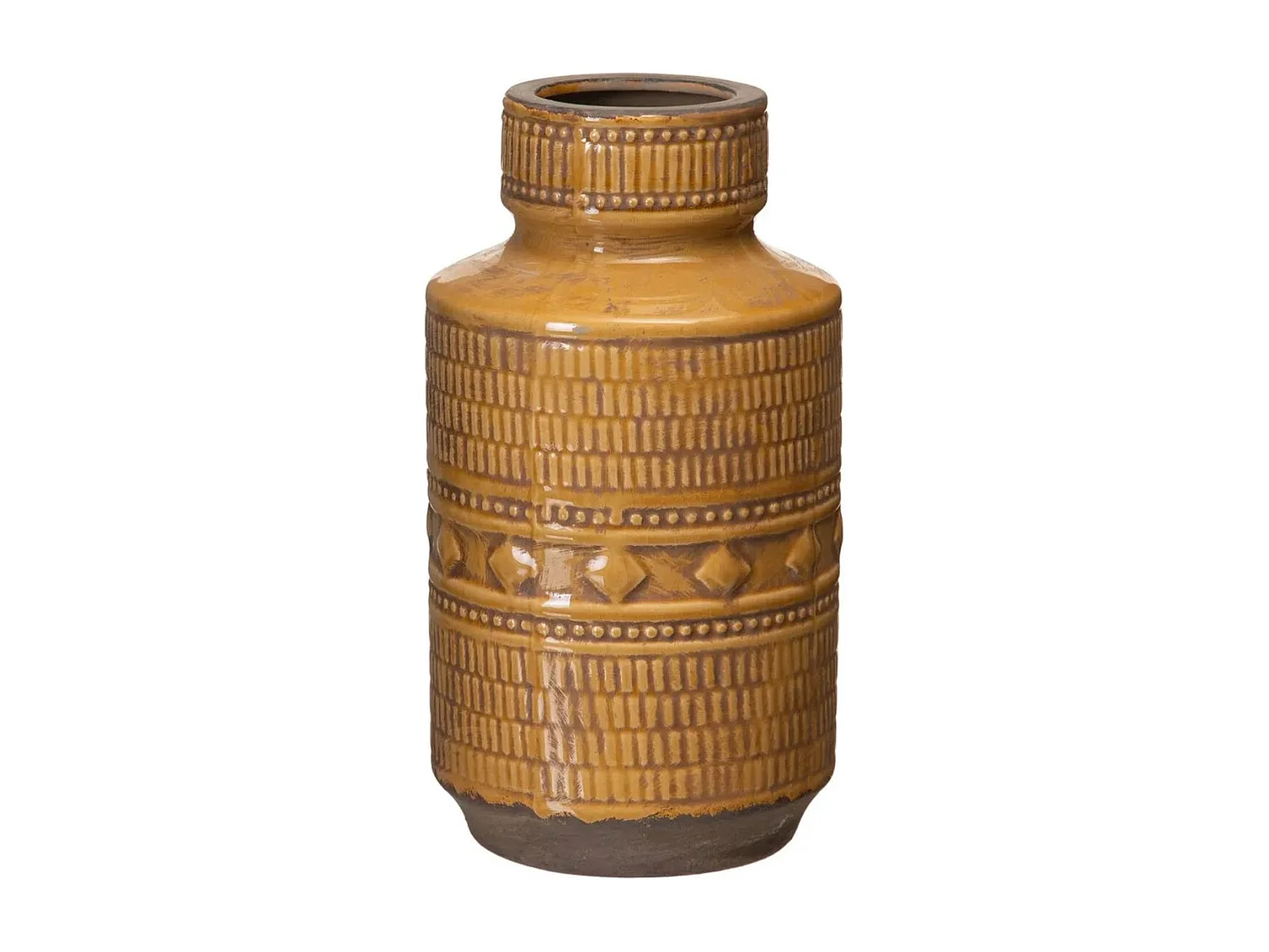 Jarrón 18 x 18 x 32,5 cm Cerámica Mostaza