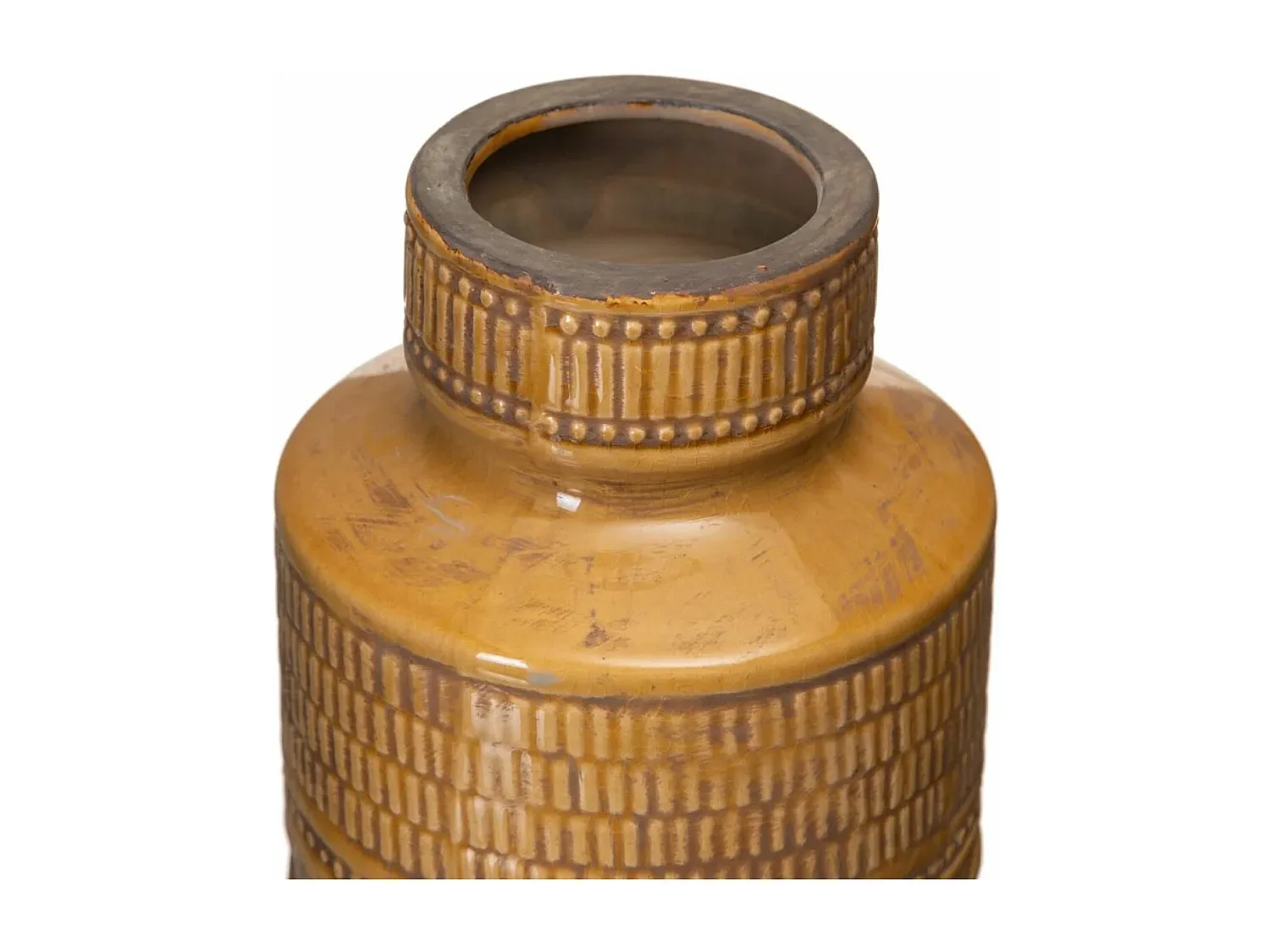 Jarrón 18 x 18 x 32,5 cm Cerámica Mostaza