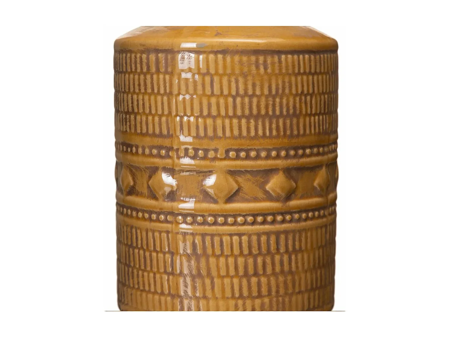 Jarrón 18 x 18 x 32,5 cm Cerámica Mostaza