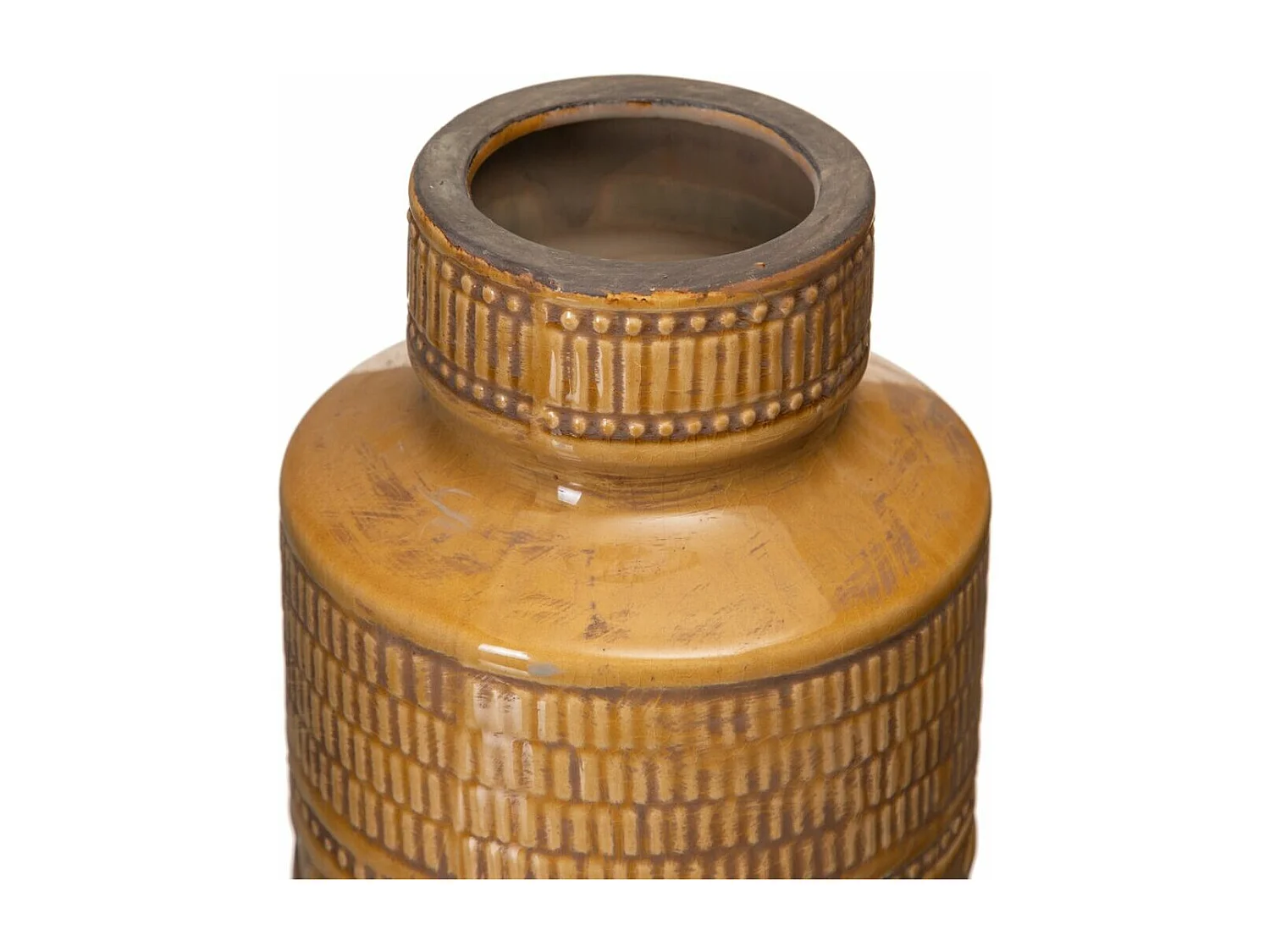 Jarrón 18 x 18 x 32,5 cm Cerámica Mostaza