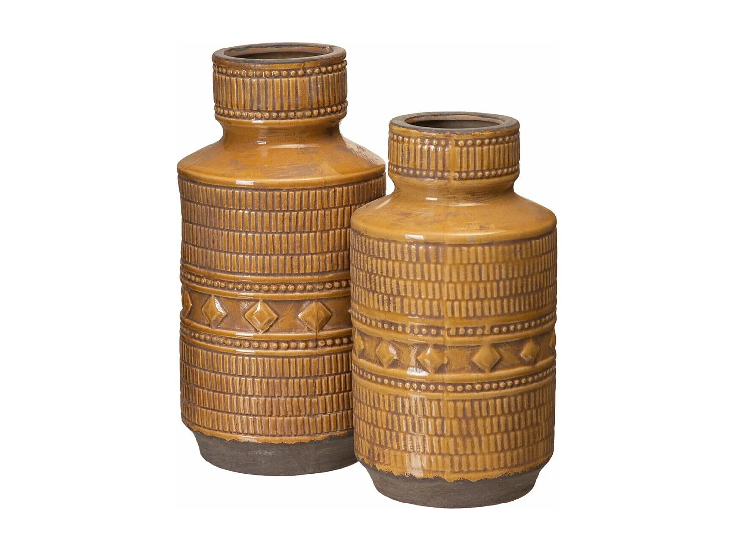 Jarrón 18 x 18 x 32,5 cm Cerámica Mostaza