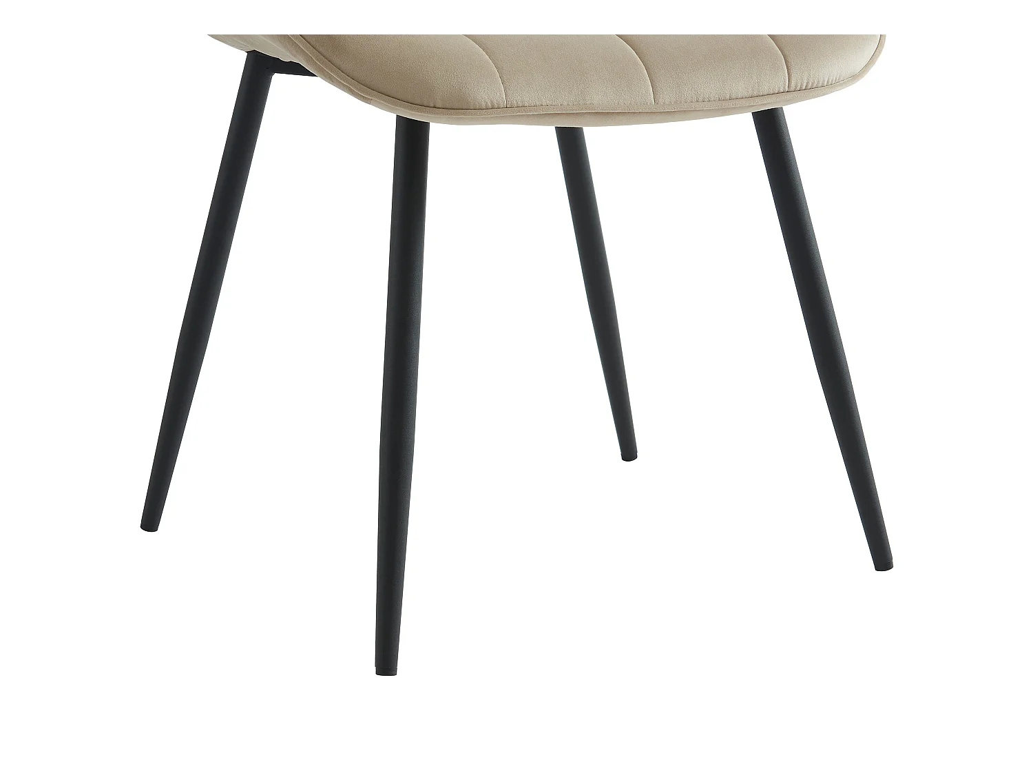 Lot de 2 chaises matelassées - Velours et métal noir - Beige - OLLUA